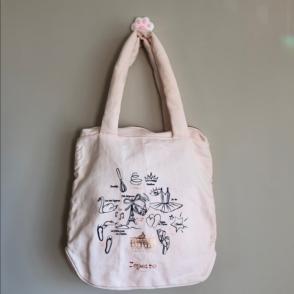 ✨NWOT, RARE✨ Repetto Baby Pink Scene Canvas (Cotton) Ballet Tote Bag 🦢🩰🎀💕
